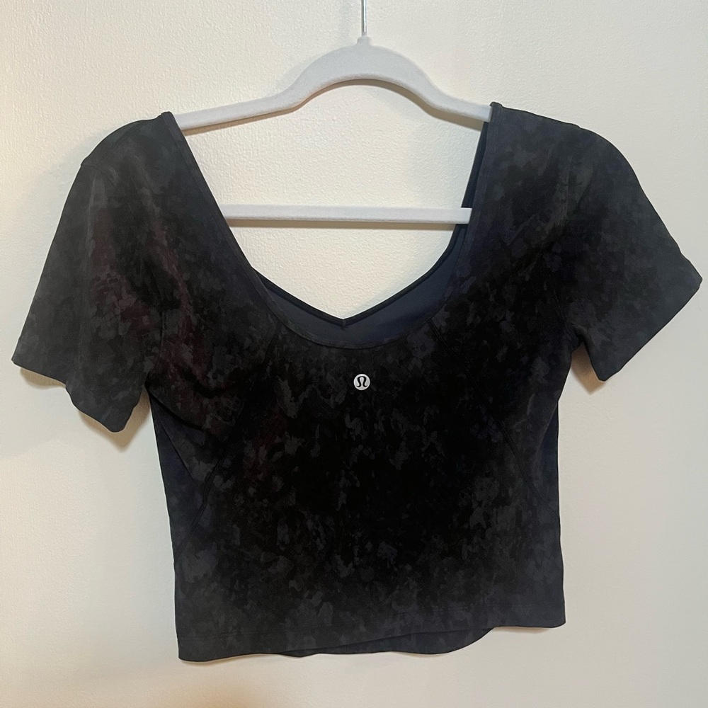 lululemon athletica Black Fitted Crop Blouse